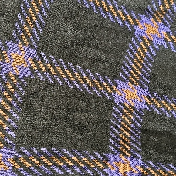 St. John Sportswear Purple & Black Plaid Knit Sweater Jacket M - Picture 7 of 7